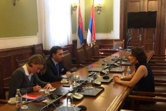 31 October 2016  National Assembly Deputy Speaker Prof. Dr Vladimir Marinkovic in meeting with Israeli Ambassador to Serbia H.E. Alona Fisher Kamm